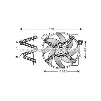 Ventilateur, refroidissement du moteur AVA QUALITY COOLING FD7514