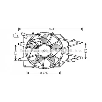 Ventilateur, refroidissement du moteur AVA QUALITY COOLING FD7532
