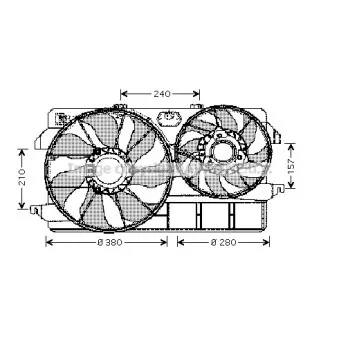Ventilateur, refroidissement du moteur AVA QUALITY COOLING OEM 2T148C607EC