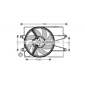 Ventilateur, refroidissement du moteur AVA QUALITY COOLING OEM V25-01-1551