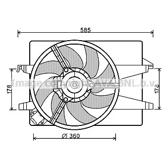 Ventilateur, refroidissement du moteur AVA QUALITY COOLING FD7552 pour FORD FIESTA 1.25 16V - 75cv