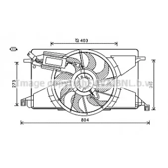 Ventilateur, refroidissement du moteur AVA QUALITY COOLING FD7565 pour FORD C-MAX 2.0 TDCi - 115cv