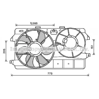Ventilateur, refroidissement du moteur AVA QUALITY COOLING OEM 2T148C607BC