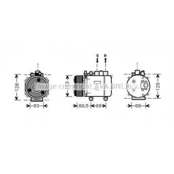 Compresseur, climatisation AVA QUALITY COOLING FDK174 pour FORD MONDEO 2.5 V6 24V - 170cv