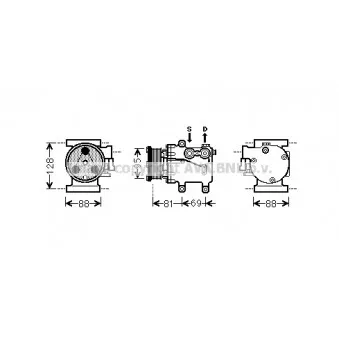 Compresseur, climatisation AVA QUALITY COOLING OEM 5S5119D629AA