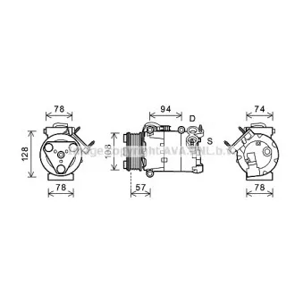 Compresseur, climatisation AVA QUALITY COOLING OEM AV4119D629AB