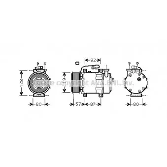 Compresseur, climatisation AVA QUALITY COOLING FDK468 pour FORD FIESTA 1.6 TDCi - 90cv