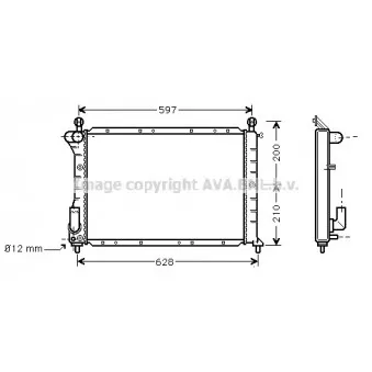 Radiateur, refroidissement du moteur AVA QUALITY COOLING FT2235