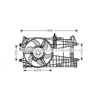 Ventilateur, refroidissement du moteur AVA QUALITY COOLING OEM V25-01-1503