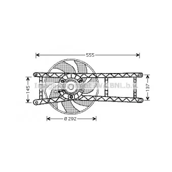 Ventilateur, refroidissement du moteur AVA QUALITY COOLING OEM V24-01-1291