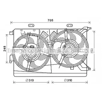 Ventilateur, refroidissement du moteur AVA QUALITY COOLING FT7607