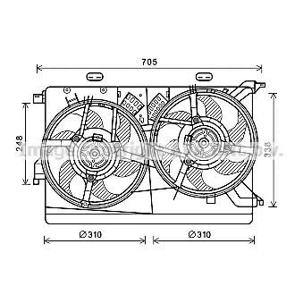 Ventilateur, refroidissement du moteur AVA QUALITY COOLING FT7608