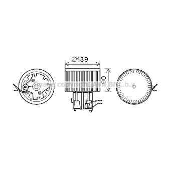 Moteur électrique, pulseur d'air habitacle AVA QUALITY COOLING FT8441