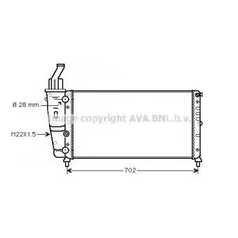 Radiateur, refroidissement du moteur AVA QUALITY COOLING FTA2200