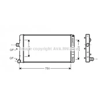 Radiateur, refroidissement du moteur AVA QUALITY COOLING OEM 46739749