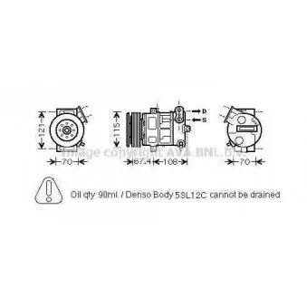 Compresseur, climatisation AVA QUALITY COOLING FTK331