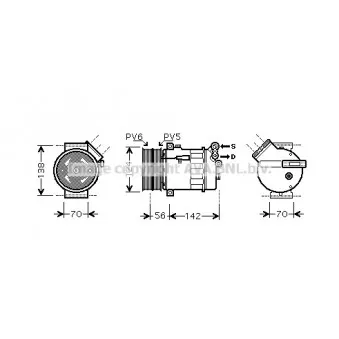 Compresseur, climatisation AVA QUALITY COOLING OEM 55189005