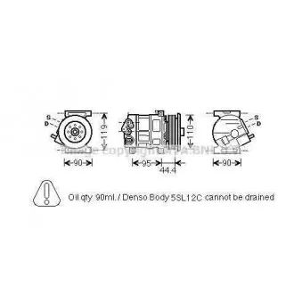 Compresseur, climatisation AVA QUALITY COOLING OEM 51794515