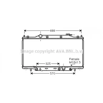 Radiateur, refroidissement du moteur AVA QUALITY COOLING OEM 19010PNCJ51