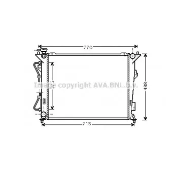 Radiateur, refroidissement du moteur AVA QUALITY COOLING HY2172