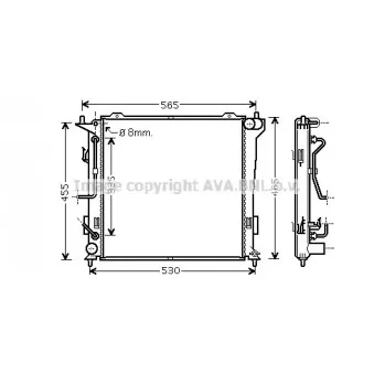 Radiateur, refroidissement du moteur AVA QUALITY COOLING HY2182