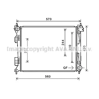 Radiateur, refroidissement du moteur AVA QUALITY COOLING HY2270