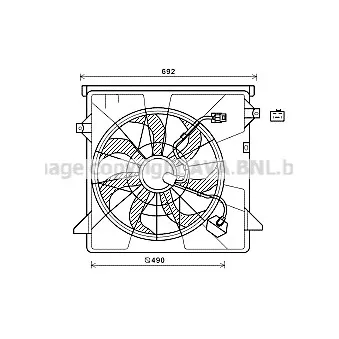 Ventilateur, refroidissement du moteur AVA QUALITY COOLING OEM 253802W500