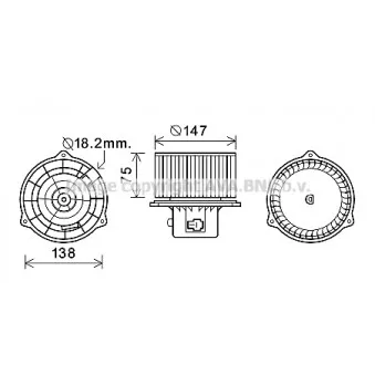 AVA QUALITY COOLING HY8413 - Moteur électrique, pulseur d'air habitacle