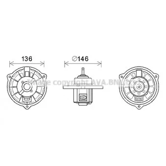 Moteur électrique, pulseur d'air habitacle AVA QUALITY COOLING HY8416