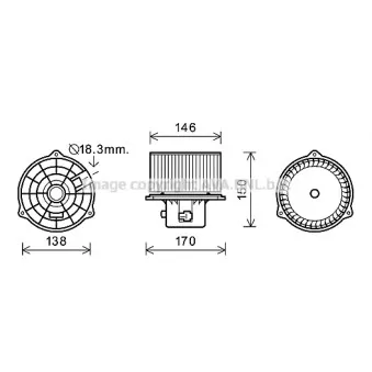 Moteur électrique, pulseur d'air habitacle AVA QUALITY COOLING HY8555