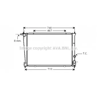 Radiateur, refroidissement du moteur AVA QUALITY COOLING HYA2049