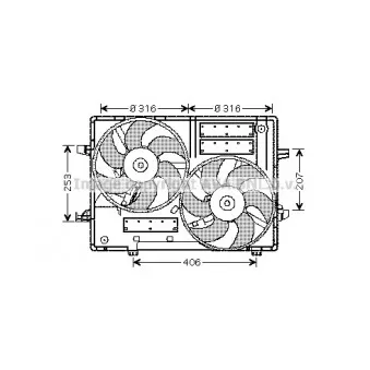 Ventilateur, refroidissement du moteur AVA QUALITY COOLING [JR7501]