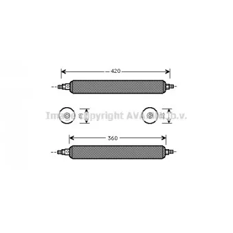 Filtre déshydratant, climatisation AVA QUALITY COOLING JRD003