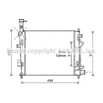 Radiateur, refroidissement du moteur AVA QUALITY COOLING KA2191