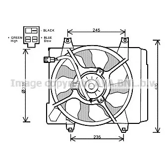 Ventilateur, refroidissement du moteur AVA QUALITY COOLING KA7521