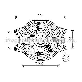 Ventilateur, refroidissement du moteur AVA QUALITY COOLING KA7537