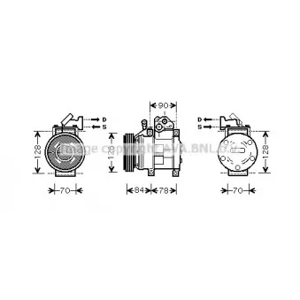 Compresseur, climatisation AVA QUALITY COOLING OEM 0K55261450B