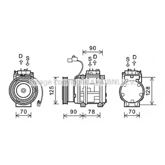 Compresseur, climatisation AVA QUALITY COOLING OEM 0K30C61450C