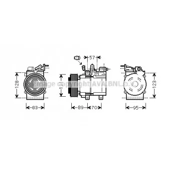 Compresseur, climatisation AVA QUALITY COOLING OEM 977013E300