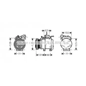 Compresseur, climatisation AVA QUALITY COOLING OEM 977012E350