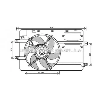 Ventilateur, refroidissement du moteur AVA QUALITY COOLING MC7506