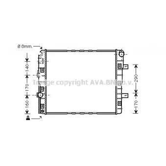 Radiateur, refroidissement du moteur AVA QUALITY COOLING OEM 50587