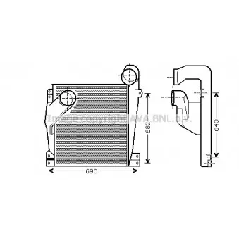 Intercooler, échangeur AVA QUALITY COOLING ME4196 pour SCANIA L,P,G,R,S - series 1929 S - 286cv
