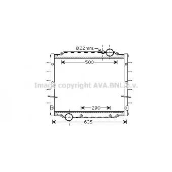 Radiateur, refroidissement du moteur AVA QUALITY COOLING MN2045 pour MAN M 2000 L 14,285 LC, LLC, LLLC, LRC, LLRC, LLLRC, - 280cv