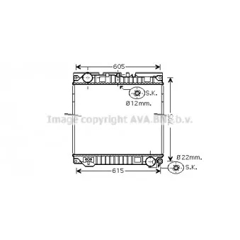 Radiateur, refroidissement du moteur AVA QUALITY COOLING MN2049 pour MAN TGM 15,280 - 280cv