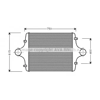 Intercooler, échangeur AVA QUALITY COOLING MN4002 pour MERCEDES-BENZ AXOR 2 19,332 FA - 330cv