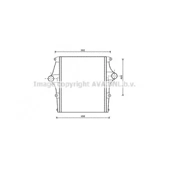 Intercooler, échangeur AVA QUALITY COOLING MN4064 pour MAN M 2000 M 18,284 MAC, MARC - 280cv