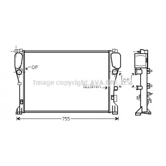 Radiateur, refroidissement du moteur AVA QUALITY COOLING MS2468