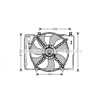Ventilateur, refroidissement du moteur AVA QUALITY COOLING OEM V30-02-1620