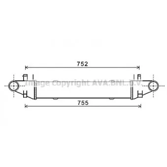 Intercooler, échangeur AVA QUALITY COOLING OEM 96596